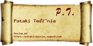Pataki Teónia névjegykártya